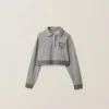 Grey Cotton Fleece Polo Shirt | Miu Miu
