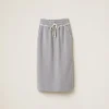 Grey Cotton Fleece Skirt | Miu Miu