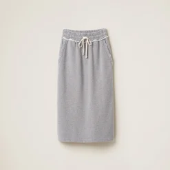 Grey Cotton Fleece Skirt | Miu Miu