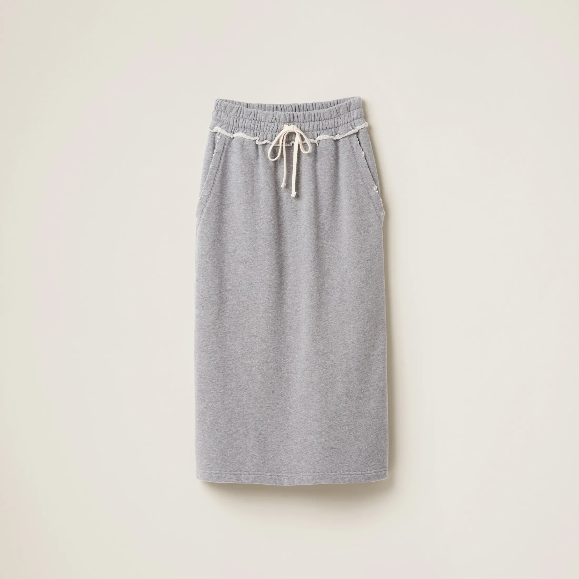 Grey Cotton Fleece Skirt | Miu Miu