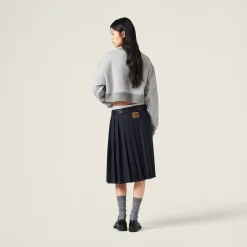 Grey Cotton Fleece Sweatshirt | Miu Miu