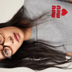 Grey Cotton Jersey T-shirt | Miu Miu