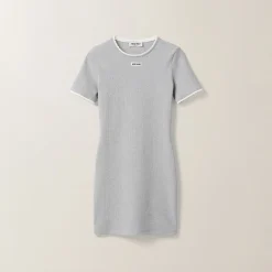 Grey Cotton Mini-dress | Miu Miu