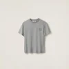 Grey Cotton T-shirt | Miu Miu