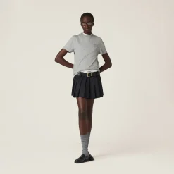 Grey Cotton T-shirt | Miu Miu