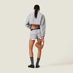 Grey Denim Blouson Jacket | Miu Miu