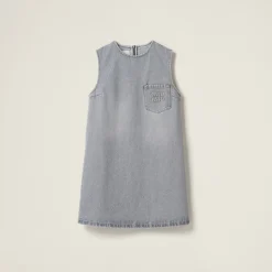 Grey Denim Dress | Miu Miu