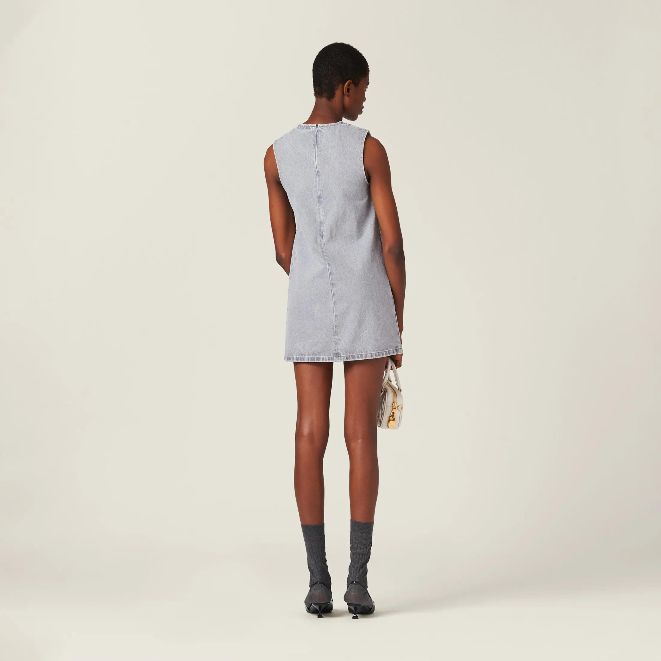 Grey Denim Dress | Miu Miu