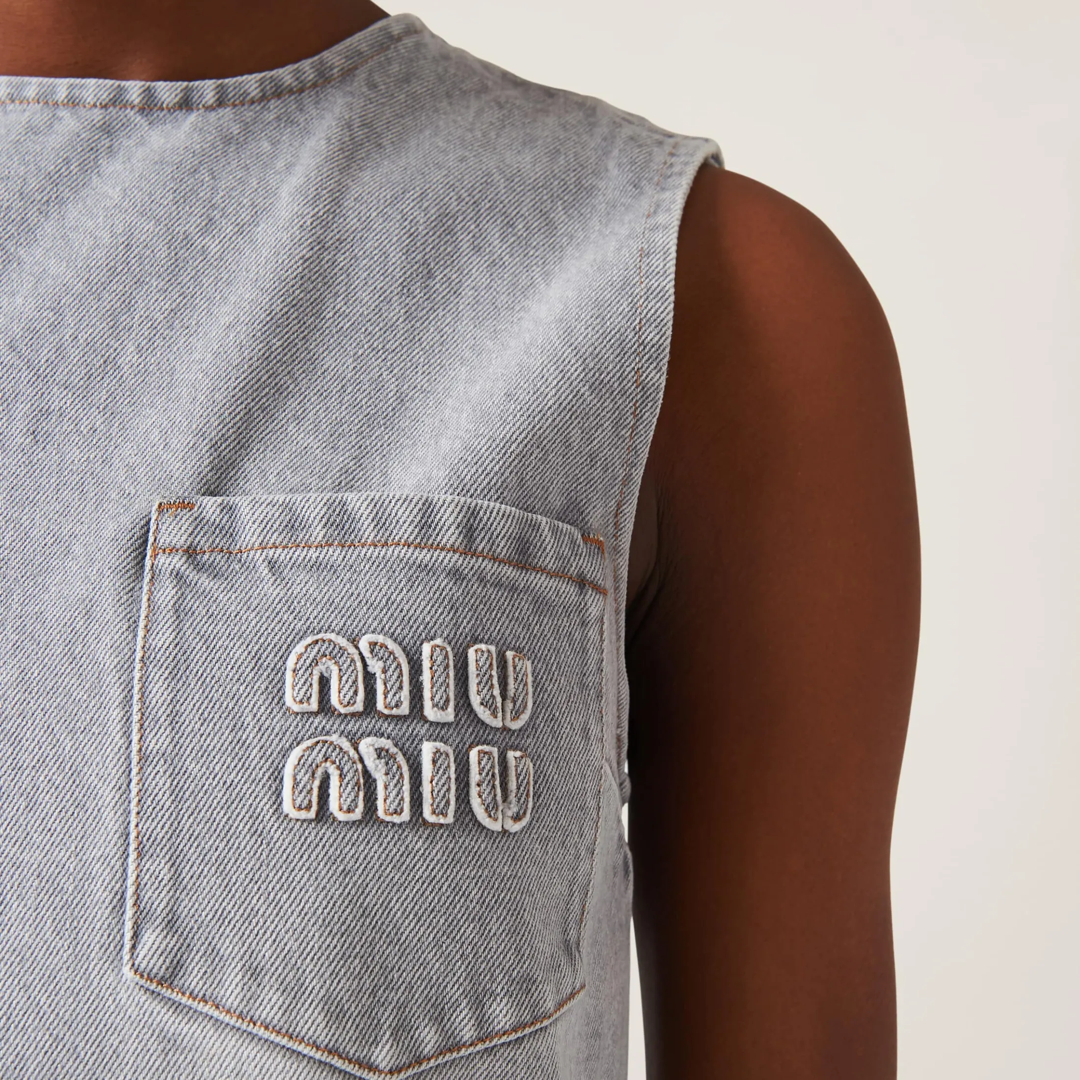Grey Denim Dress | Miu Miu