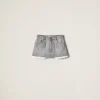 Grey Denim Miniskirt | Miu Miu