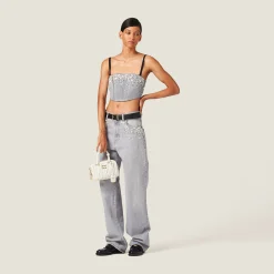 Grey Denim Pants | Miu Miu