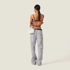 Grey Denim Pants | Miu Miu