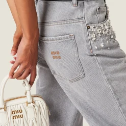 Grey Denim Pants | Miu Miu