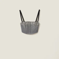 Grey Denim Top | Miu Miu