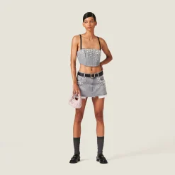 Grey Denim Top | Miu Miu