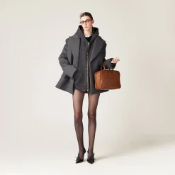 Grey Double-breasted Velour Jacket | Miu Miu