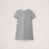 Grey Embroidered Cotton Fleece Dress | Miu Miu