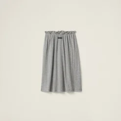Grey Ribbed Jersey Skirt | Miu Miu
