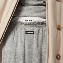 Grey Ribbed Jersey Skirt | Miu Miu