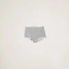 Grey Ribbed Knit Panties With Logo | Miu Miu