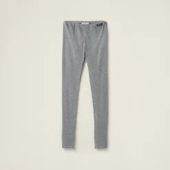 Grey Silk Jersey Pants | Miu Miu