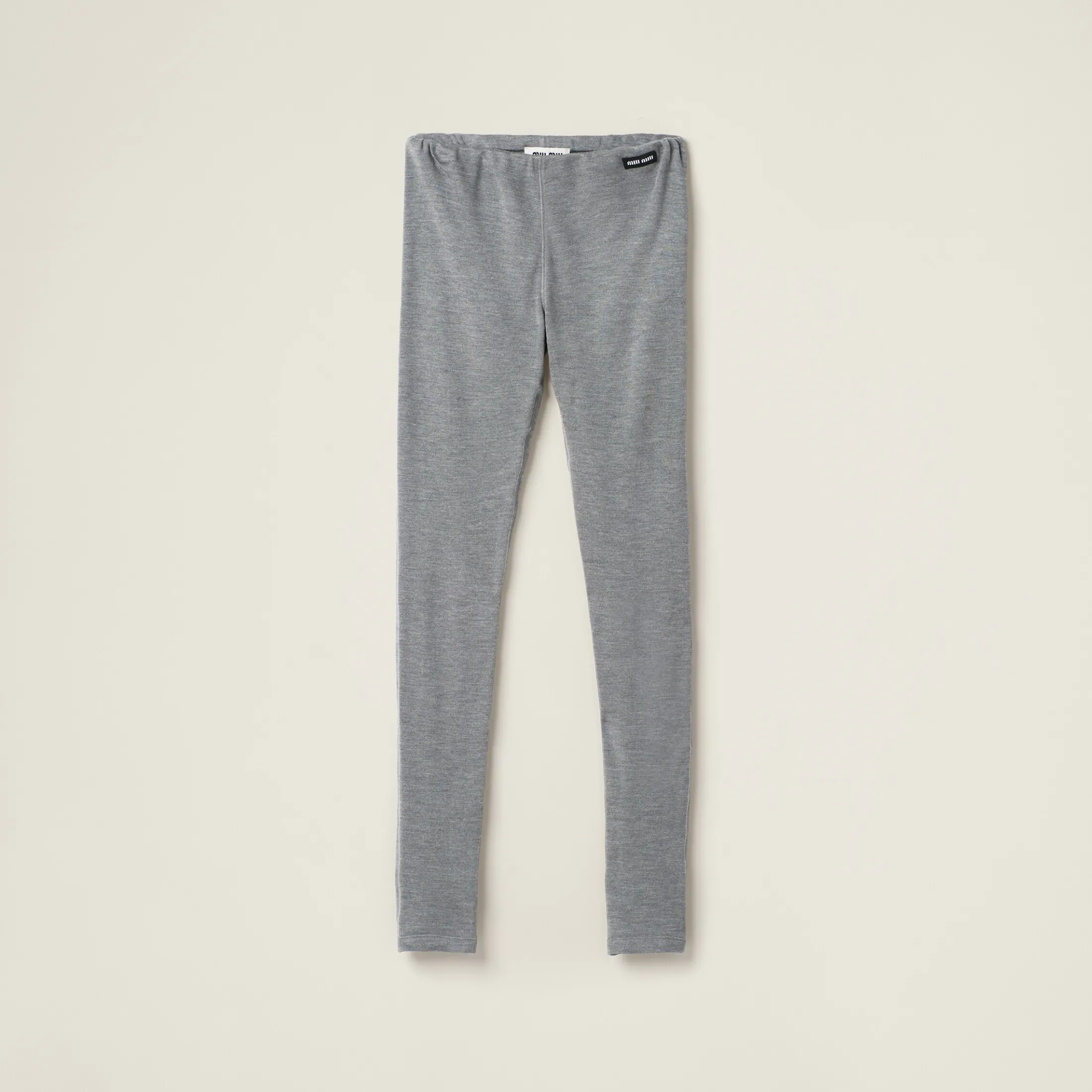 Grey Silk Jersey Pants | Miu Miu