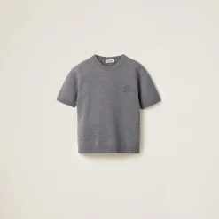 Grey Wool And Nylon Sweater | Miu Miu