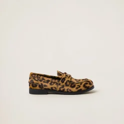Honey Leopard-print Calf Hair-effect Loafers | Miu Miu