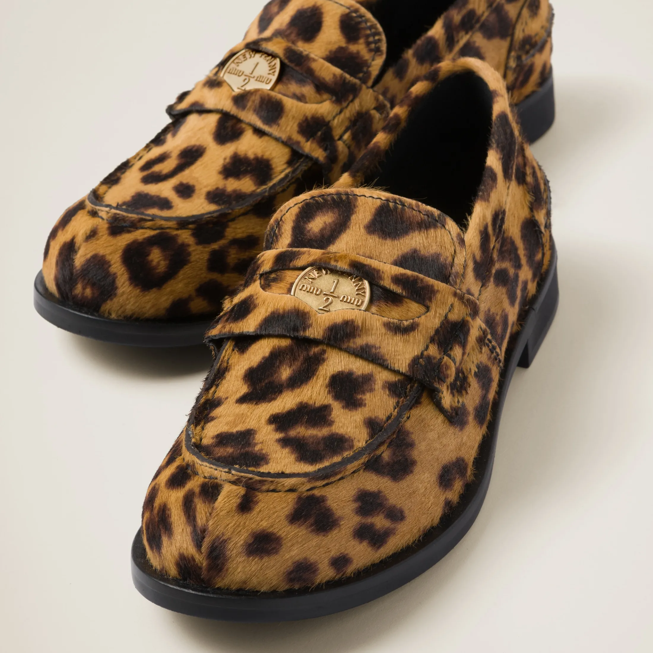 Honey Leopard-print Calf Hair-effect Loafers | Miu Miu