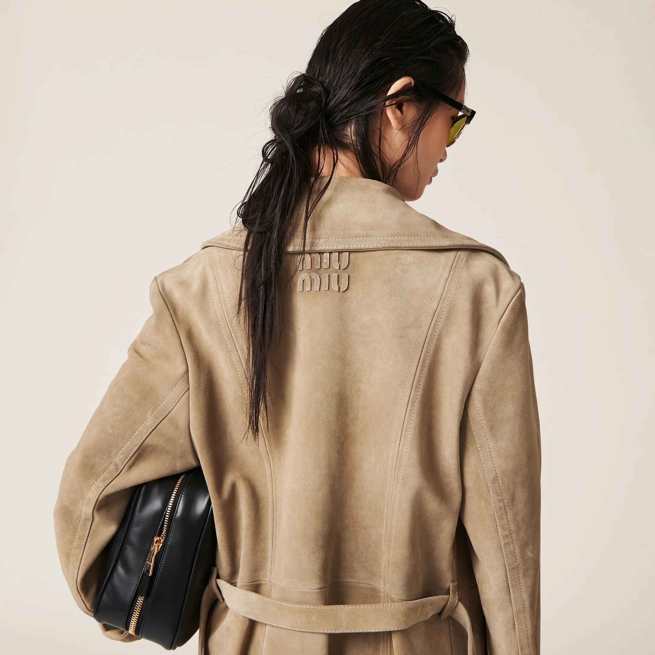 Ice Double-breasted Suede Coat | Miu Miu