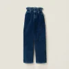 Indigo Blue Washed Corduroy Pants | Miu Miu