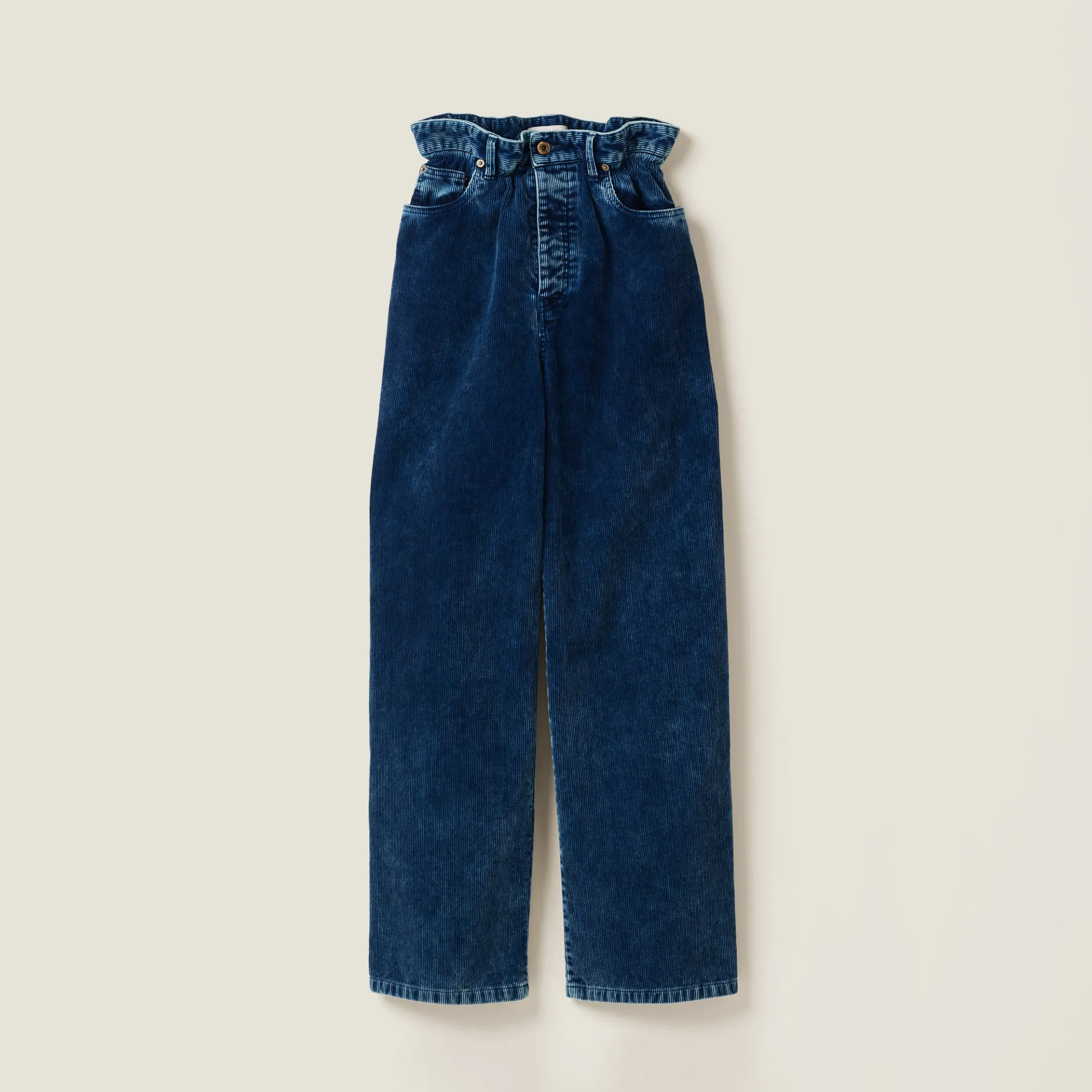 Indigo Blue Washed Corduroy Pants | Miu Miu