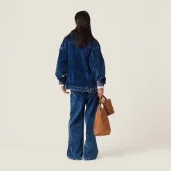 Indigo Blue Washed Corduroy Pants | Miu Miu