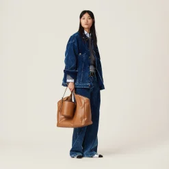 Indigo Blue Washed Velvet Blouson Jacket | Miu Miu
