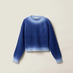 Indigo Blue Wool Sweater | Miu Miu