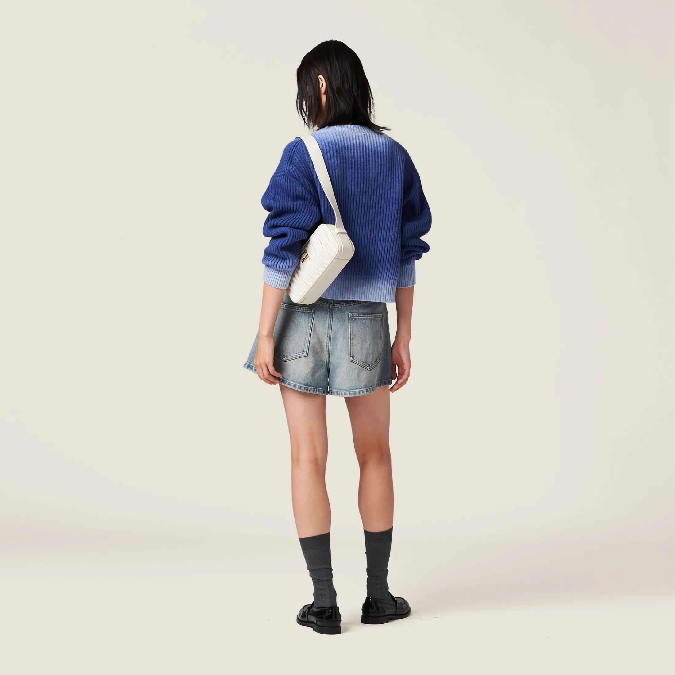 Indigo Blue Wool Sweater | Miu Miu