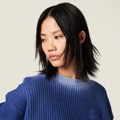Indigo Blue Wool Sweater | Miu Miu