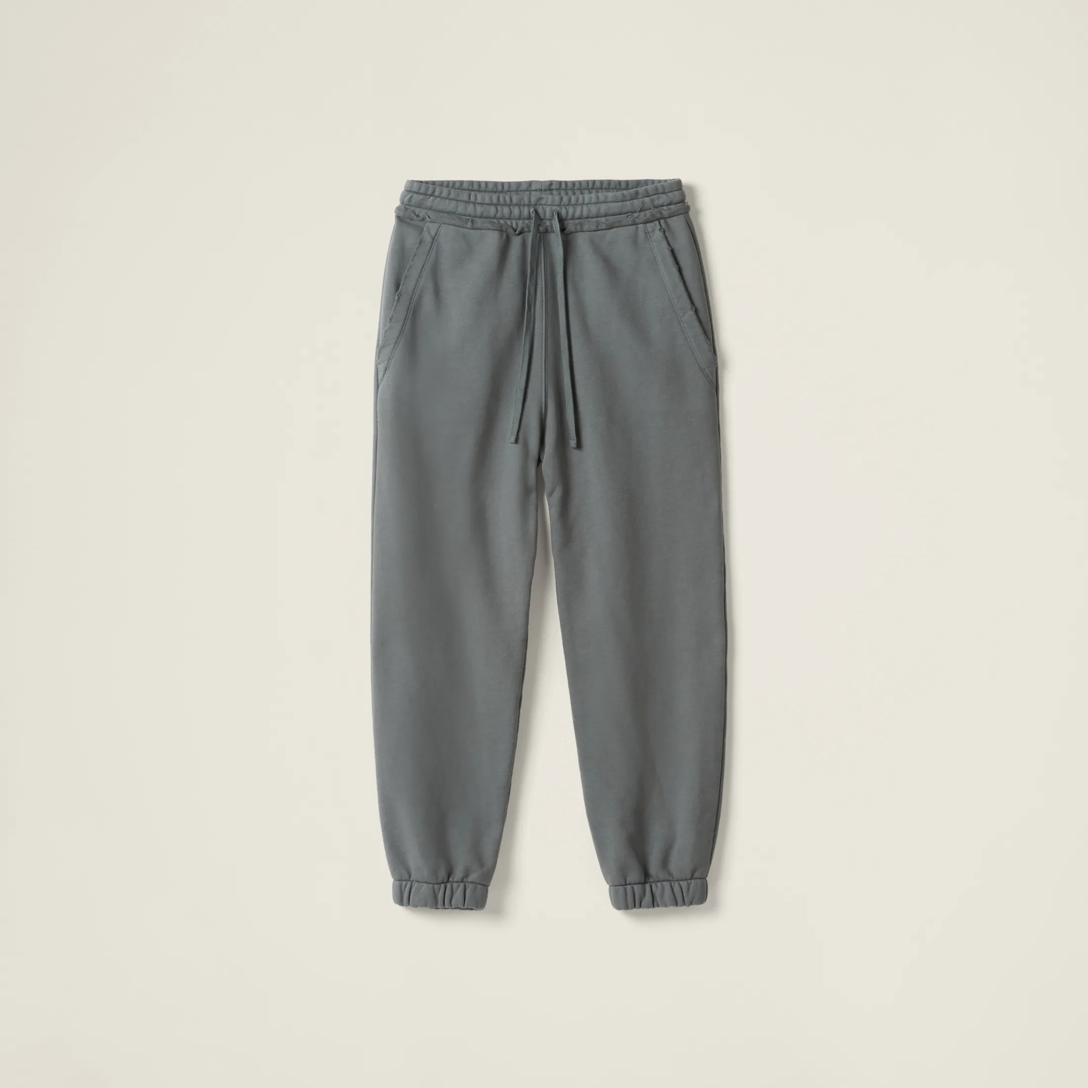 Iron Gray Garment-dyed Cotton Fleece Pants | Miu Miu