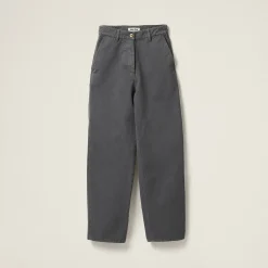 Iron Gray Garment-dyed Gabardine Pants | Miu Miu