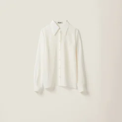 Ivory Crepe De Chine Shirt | Miu Miu