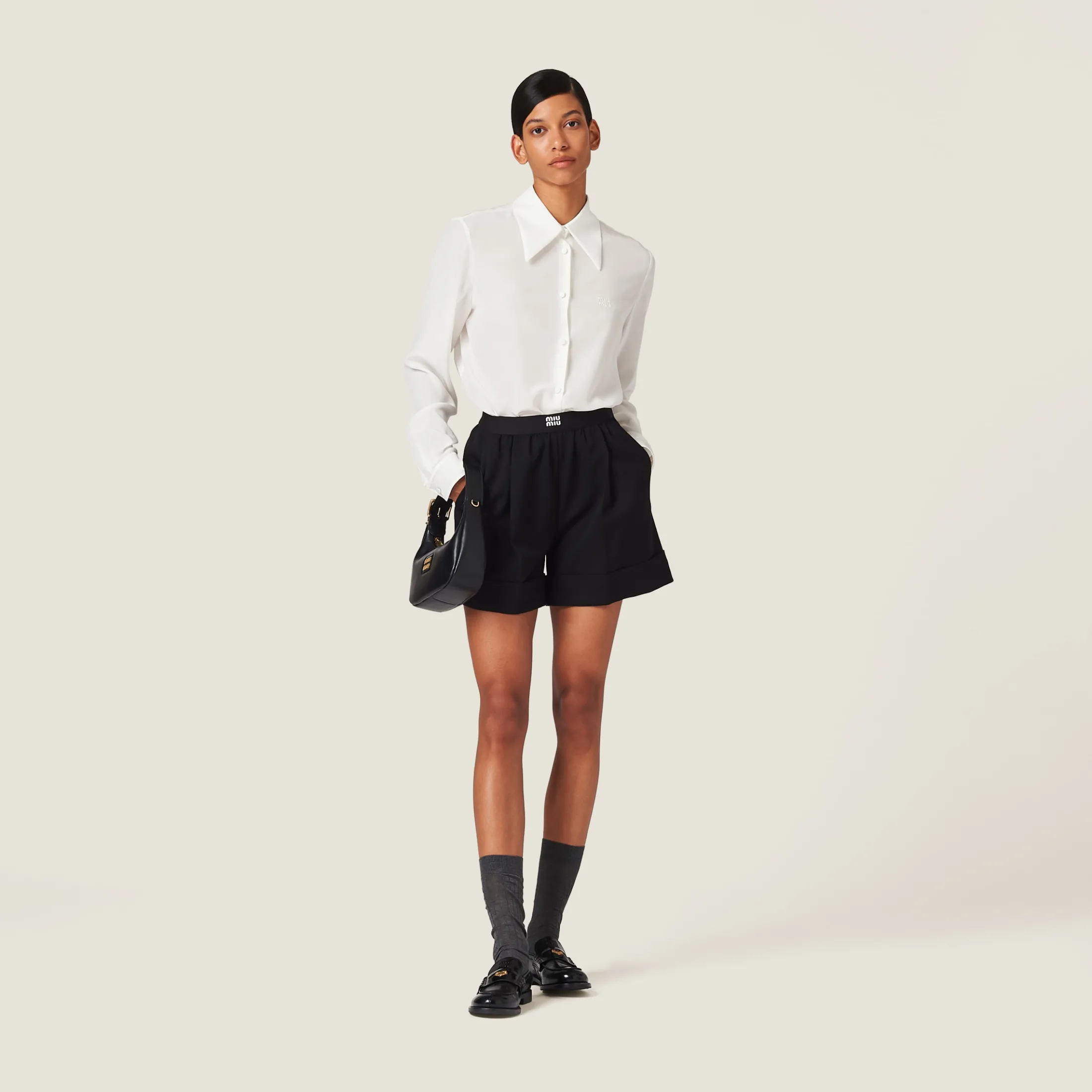 Ivory Crepe De Chine Shirt | Miu Miu