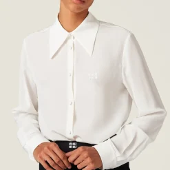 Ivory Crepe De Chine Shirt | Miu Miu