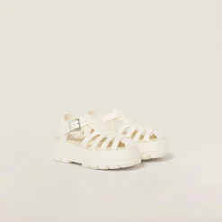 Ivory Eva Platform Cage Sandals | Miu Miu
