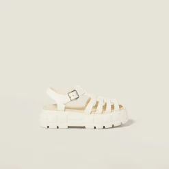 Ivory Eva Platform Cage Sandals | Miu Miu
