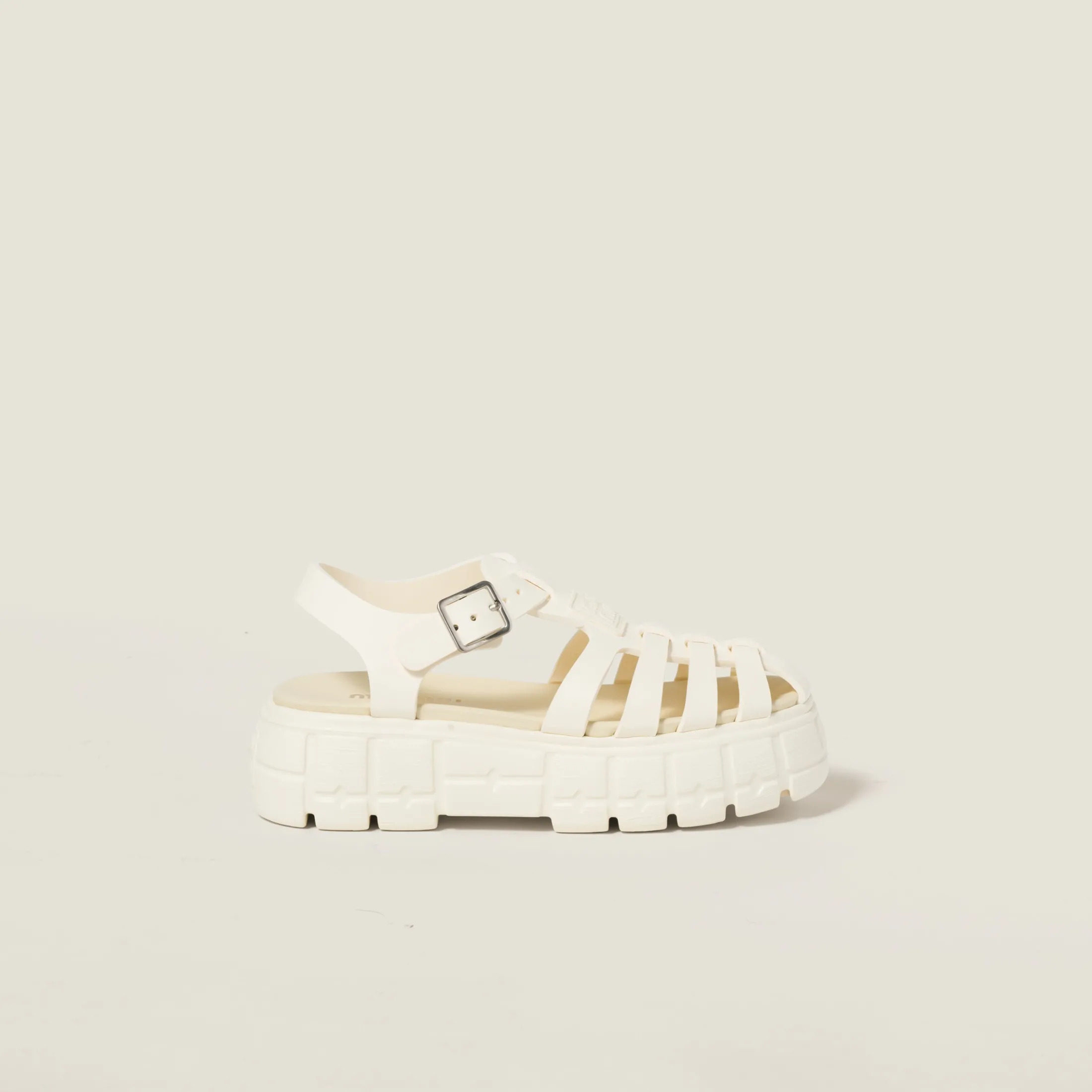 Ivory Eva Platform Cage Sandals | Miu Miu