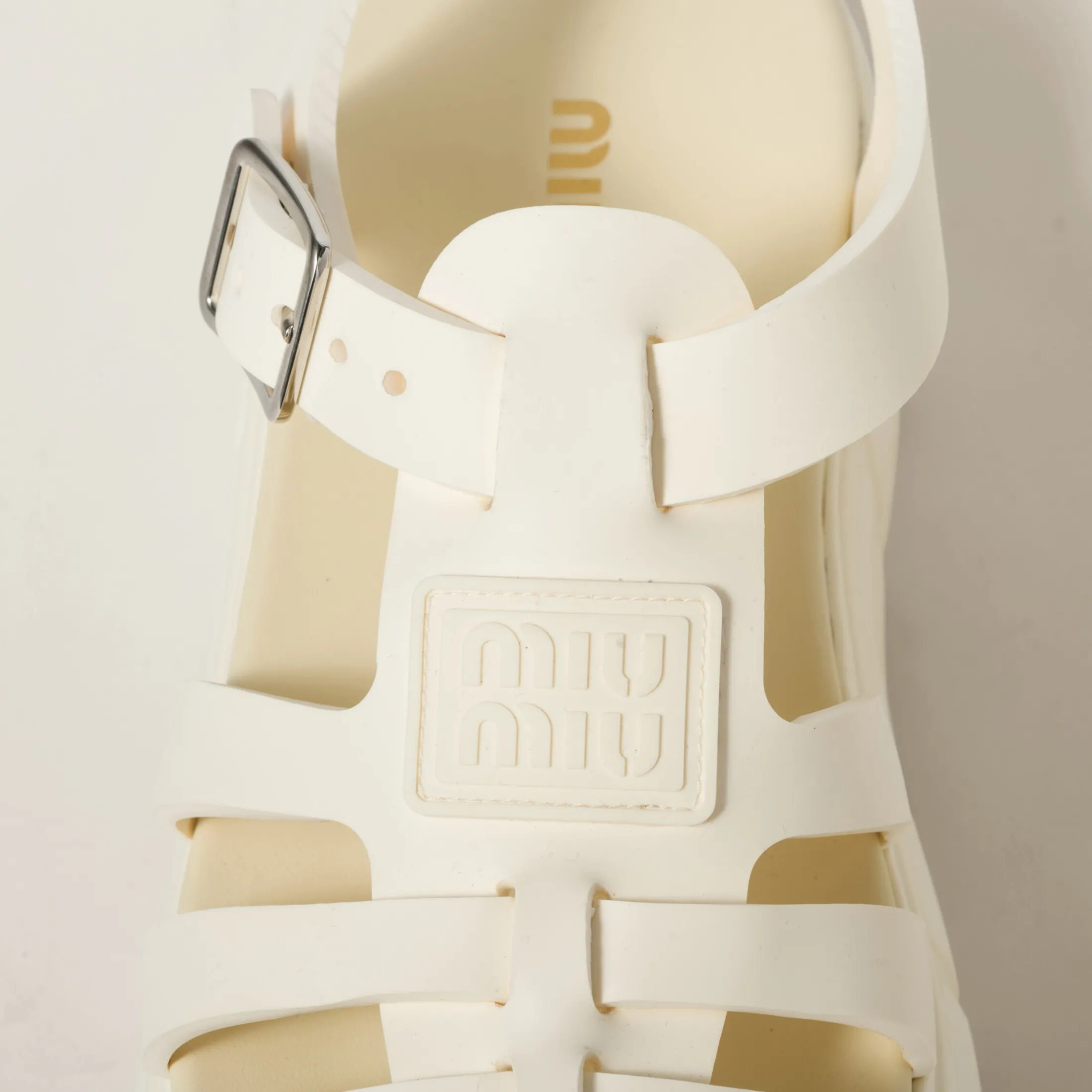Ivory Eva Platform Cage Sandals | Miu Miu