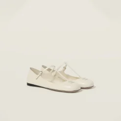 Ivory Leather Ballerinas | Miu Miu