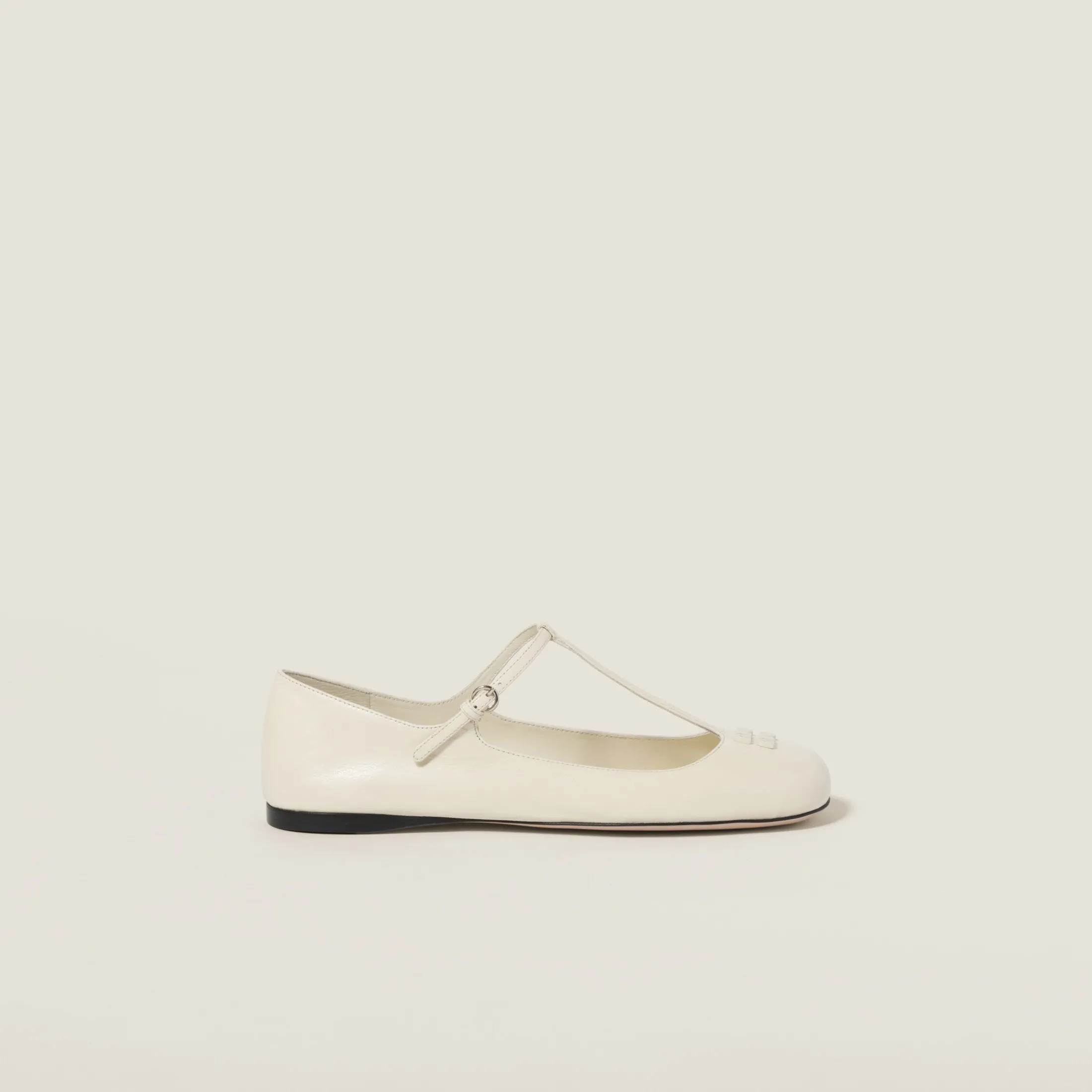 Ivory Leather Ballerinas | Miu Miu