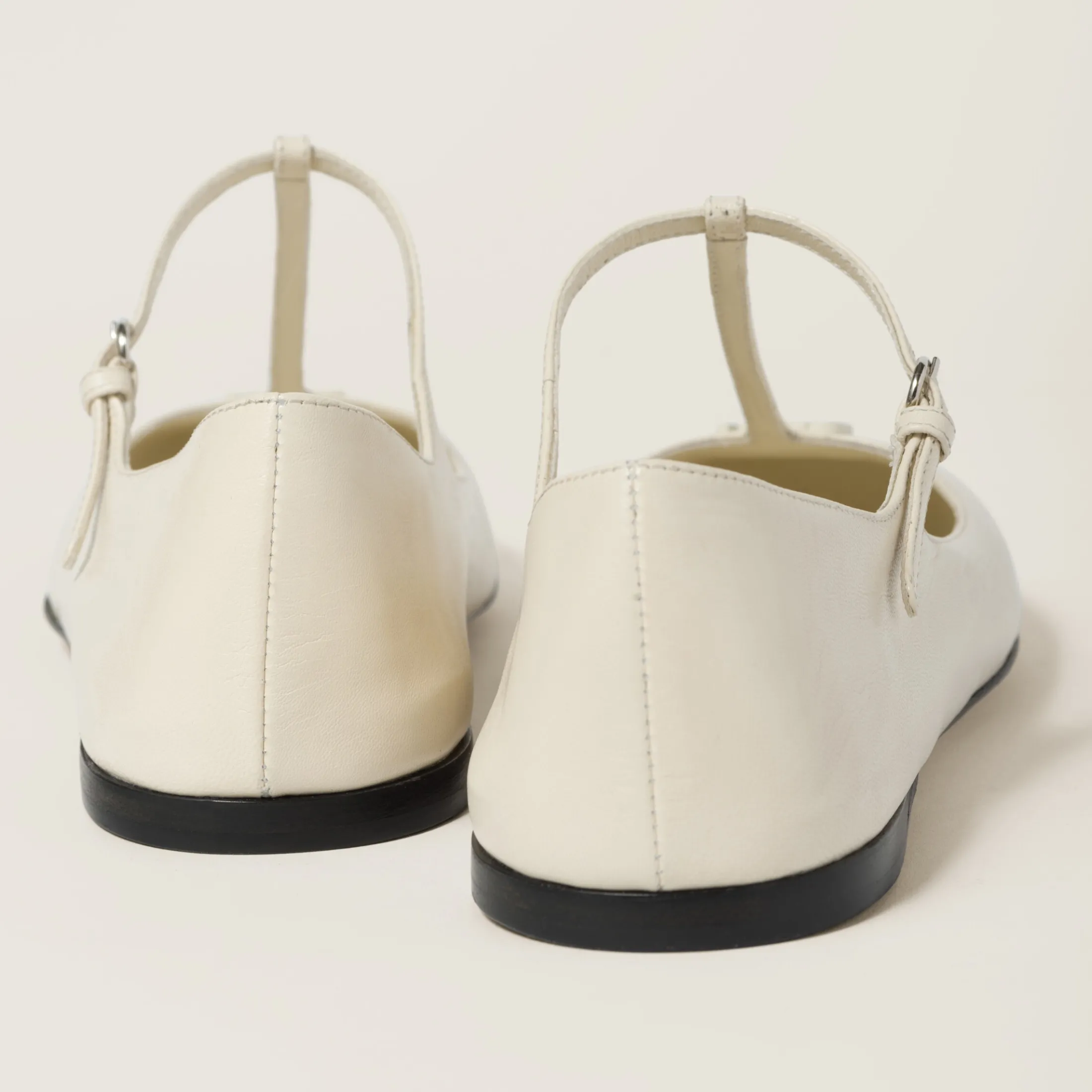 Ivory Leather Ballerinas | Miu Miu