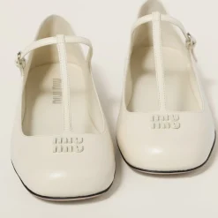 Ivory Leather Ballerinas | Miu Miu
